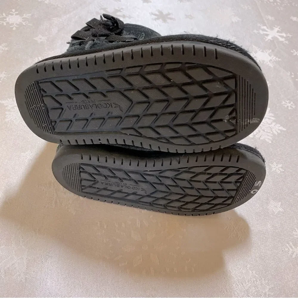 Koolaburra by Ugg Boots Black Bow Girls Toddler Sz 4 Gorgeous